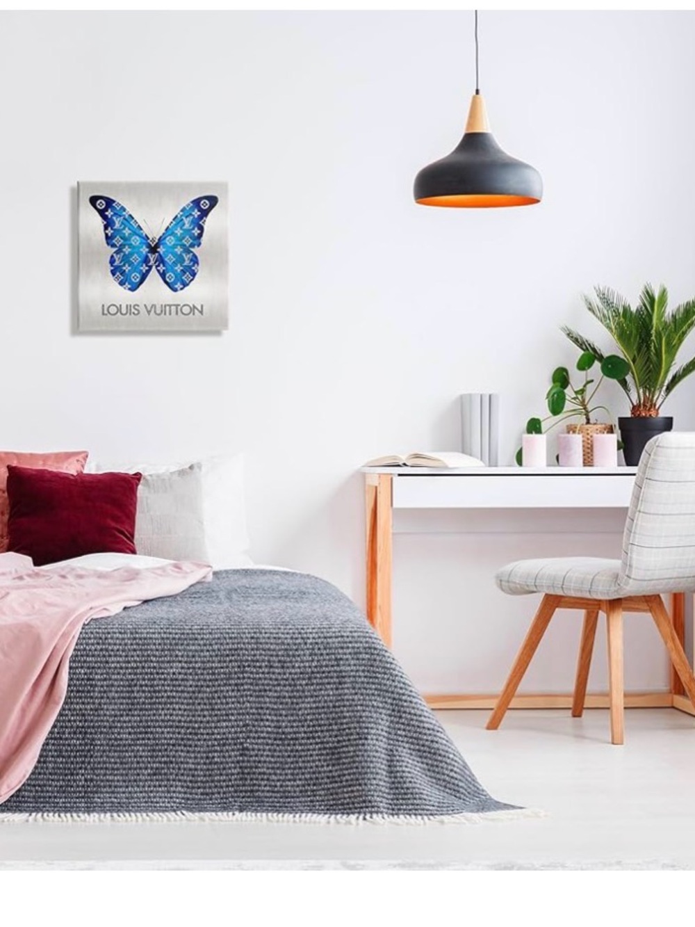 Fashion Logo Butterfly Wall Plaque Art Design by Madeline Blake, 12” x 12” - Picture 14 of 14